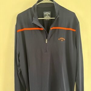 Callaway “Weather Series” Men’s Golf Jacket – Blue/Orange, L, 1/4 Zip